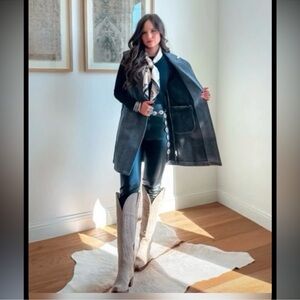 Western gold long grey vest with single button size medium 🎀